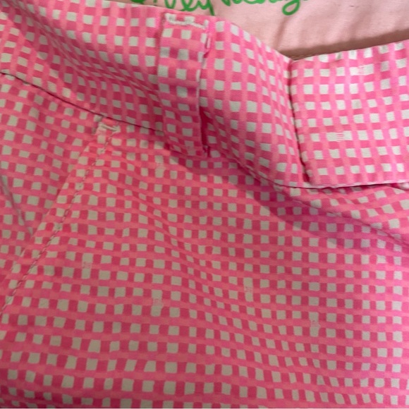 LILLY Pulitzer pink Checkard BARBIE Barclays shorts size 8 - Picture 10 of 11